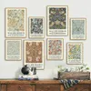 Samenvatting William Morris Flower Leaf Bird Wall Art Canvas schilderen Noordse posters en prints Wandfoto's voor woonkamer Decor C0262A