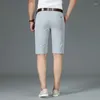 Herenshorts Zomer Casual Klassiek Kort Aankomst Heren Zakelijk Lichtgewicht Comfort Stretch Knielengte Grijs Kaki