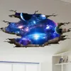 Criativo universo 3d galáxia adesivos de parede para teto teto auto-adesivo mural decoração personalidade piso à prova dwaterproof água adesivo1230a