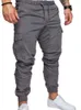 Men's Pants Men High Elastic Cargo Summer Spring Lace Up Drawstring Pocket Harem Stretch Full Trousers BSD-8811