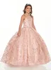 2020 блестящее мини-платье Quinceanera из розового золота для маленьких девочек, блестящее вечернее платье из тюля с драгоценными камнями и стразами, расшитое бисером для малышей 6959905