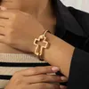 Charm Bracelets Hollow Cross Design Bracelet Bangle Punk Religious Hand Jewelry For Women Gift