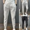 Pantalons pour hommes Hommes élégants Crayon Homme Slim Fit Lavable Taille moyenne Cheville Attachée Harem Streetwear