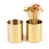 Vases Vase doré en acier inoxydable, décoration nordique, Vases pour fleurs, porte-stylo, tasse, Pots de fleurs de bureau, conteneur de rangement, organisateur