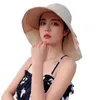 Chapéus de aba larga balde dobrável moda proteção UV Panamá boné viagem ao ar livre chapéu de praia feminino