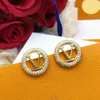 Top luxury gold brass earrings for women or girls L earrings designer jewelry gemstone decoration pink earrings Valentine's Day gift engagement