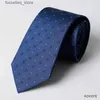 首のネクタイは、男性のための保証された％シルクタイ高品質のフォーマルなビジネスネクタイストライプ格子縞のポルカドットネクタイブラックネイビーブルーレッドパープルL240313