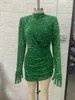 Abiti casual Abito per donna Abiti da festa sexy a maniche lunghe Abbastanza verde Abbigliamento classico Elegante night club primaverile