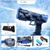 Sand Play Water Fun Gun Toys Pistola de agua eléctrica de disparo continuo completamente automática Pistola de agua para niños de verano Piscina de gran capacidad Juguete de verano para regalo de niños