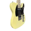 Te le guitare électrique, touche érable, couleur jaune crème, corps en acajou, guitare 6 cordes, guitare rock