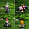 Sculptures Noël Fée Jardin Résine Gnomes 4 pièces Accessoires Ivre Gnome Nains Statue Étanche Antirouille Bureau Décor De Jardin Statues