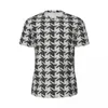 Heren T-shirts Houndstooth met honden sportkleding T-shirt zomer zwart-wit M Design Vintage hippie tshirt voor man aangepaste top tees