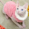 Kläder sphynx kattkläder kattunge vinter varm faux päls tröja outfit, kattung mode hög krage pälspyjamas jumpsuit för katter