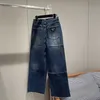 Damen-Jeans, frühes Frühjahr, neu, Pra Nanyou, hoher Ding-Wind, tiefblau, Mikro-elastisch, abgenutzt, vielseitig, locker und schlank, reine Baumwolle, BL00 G2FI