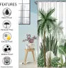 Curtains Tropical Plant Leaf Shower Curtains for Bathroom Green Palm Tree Plant Summer Home Hotel Bathroom Bathtub Decor Bathroom Curtain