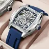 Montres-bracelets 2024 Est Megir Marque Bracelet En Silicone Montre Automatique Pour Hommes Reloj De Pared Montres Mécaniques Pour Hommes