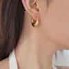 Minimalistisk retro U-formad flerskikts åsen mönster slingör örhängen med europeiska/amerikanska temperamentljus lyxiga mångsidiga nischhigh-end känsla örhängen för kvinnor