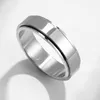 Bague rotative lisse en acier inoxydable de 6mm, anneaux de couple rotatifs pour hommes et femmes, bijoux à la mode