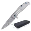 Camping Jagdmesser Damaskus Klinge Taschenmesser Klapp Titan Aluminium Griff Outdoor EDC Survival Cutter Camping Multitool Geschenk Auspacken für Mann 240315