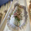 Rideaux Coréen dentelle princesse Relief rideaux pivoine fleur broderie fille chambre rideau occultant pour salon fenêtre Voile rideaux