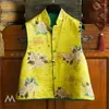 Abbigliamento etnico 2024 Primavera Abbigliamento da donna Jacquard Broccato Migliorato Verde chiaro Stile cinese Gilet Vintage Donna Elegante Tangsuit