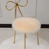 Oreiller en fausse fourrure épaisse en peluche, petite chaise ronde, siège de bureau, canapé, décoration de la maison pour tapis