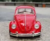 1 18 DieCast Classic Car Beetle Alloy Car Model High Simulation Toy Model Collection Decoration Boy Gift 240306