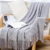 Comforters sets Nordic Style Solid Color Summer Spring Tassel Knitted Plaid Sofa Towel Blanket Cover Tapestry Bedspread Blankets Home Decor YQ240313