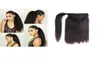 Ponytail Full Head Brazilian Human Virgin Remy Kinky Straight Drawstring Ponytail Hair Extensions Natral Black 1b Color 140g one b2843319