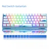 -Clavier de jeu mécanique rvb échangeable Pudding Keycap TKL 60% clavier d'ordinateur filaire pour ordinateur portable bureau PC 240304