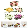 Flores decorativas 5 pçs castiçal artificial guirlanda anéis de flores grinalda primavera grinaldas festa pano para pilares decorações de casamento