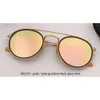 uv400 bridge -SteamPunk Style double Vintage Sunglasses Eyewear Round glass Lens Metal flash Sun Glasses Oculos De Sol 3647 2780 raies ban L093