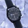 Designer famoso marca relógio aaa masculino relógio automático aniversário 44mm anel biocerâmico mostrador preto relógio lunar safira luminosa à prova dwaterproof água relógio montre de luxo