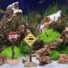 Decoraties Aquarium Decoratie Ornamenten Hars Kunstmatige Haai Waarschuwingsborden Aquarium Landschapsarchitectuur Accessoires Aquarium Decor Achtergrond