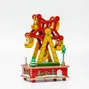 Caixas Christmas New Wood Wood Painted Ferris Wheel Christmas Music Box Christmas Child Gift Music Box Decoração