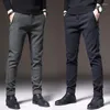 Männer Hosen 2024 Marke Dünne Beiläufige Männer Frühling Herbst Business Arbeit Baumwolle Schwarz Grau Blau Hosen Männliche Mode Koreanische kleidung