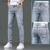 Jeans masculinos primavera outono magro azul jeans barato cowboy lavagem estilo coreano adolescentes luxo hip hop elegante denim moda calças magras l240313