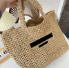 Luxus Tasche Stroh Strand Tasche Frau Designer Umhängetasche Schulter Geldbörsen Mann Handtaschen Echtes Leder Sommer Totes