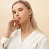 GLSEEVO Natural Fresh Water Small Pearl Necklace Luxury For Women Wedding Engagement Tassel Chain Choker Fine Jewellery GN0224 240301