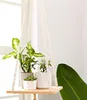 Macrame Shelf Plant Hanger Indoor Hanging Planter Basket Holder Home Decor Cotton Rope 45 Inch Y2007099317296