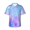 Chemises décontractées pour hommes Purple Abstract Print Chemise hawaïenne Mâle Vacances Aquarelle Éclaboussures Y2K Street Design Rétro Blouses surdimensionnées