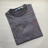 T-shirt da uomo a maniche corte multicolore con ricamo etichetta pony semplice girocollo casual in cotone lavato e spazzolato morbido a mezza manica da uomo