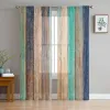 Curtains Vintage Wood Texture Modern Curtains For Living Room Transparent Tulle Curtains Window Sheer For The Bedroom Accessories Decor