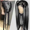 Synthetic Wigs Synthetic Wigs Ishow Lace Wig Hair 13x4 Glueless Transparent Lace Frontal Wig Straight Lace Front Wigs ldd240313