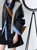 Autumn Minimalist French Neutral Cool Black Silhouette Cool Stand Up Collar Mid Length Leather Jacket Trend Jacket