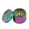 Rainbow Smoking Herb Grinder With Maze Game 63mm 4 Piece Zinc Alloy Tobacco Smoke Grinders for Hand Spoon Pipe Accessories