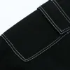 Męskie spodnie cargo solidne modne nadruk dżinsowy dżinsowy prida szeroka szerokie spodnie dżinsy sznurkowe luźne kieszonkowe