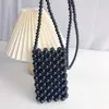 Finished Product Is the Same As Handmade Woven Mobile Phone Bag. Pearl Vertical Green Beaded Diagonal Shoulder Bag for Women