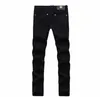 Jeans pour hommes Designer 2024 Hiver Nouveau Black Midu Slim Fit Petits pieds Élastique Casual Mode Denim Pantalon VAQ1