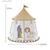 Leksak tält gård barn teepee tält hus 123*116 cm bärbar prinsessa slott närvarande för barn barn lek leksak tält födelsedag julklapp l240313